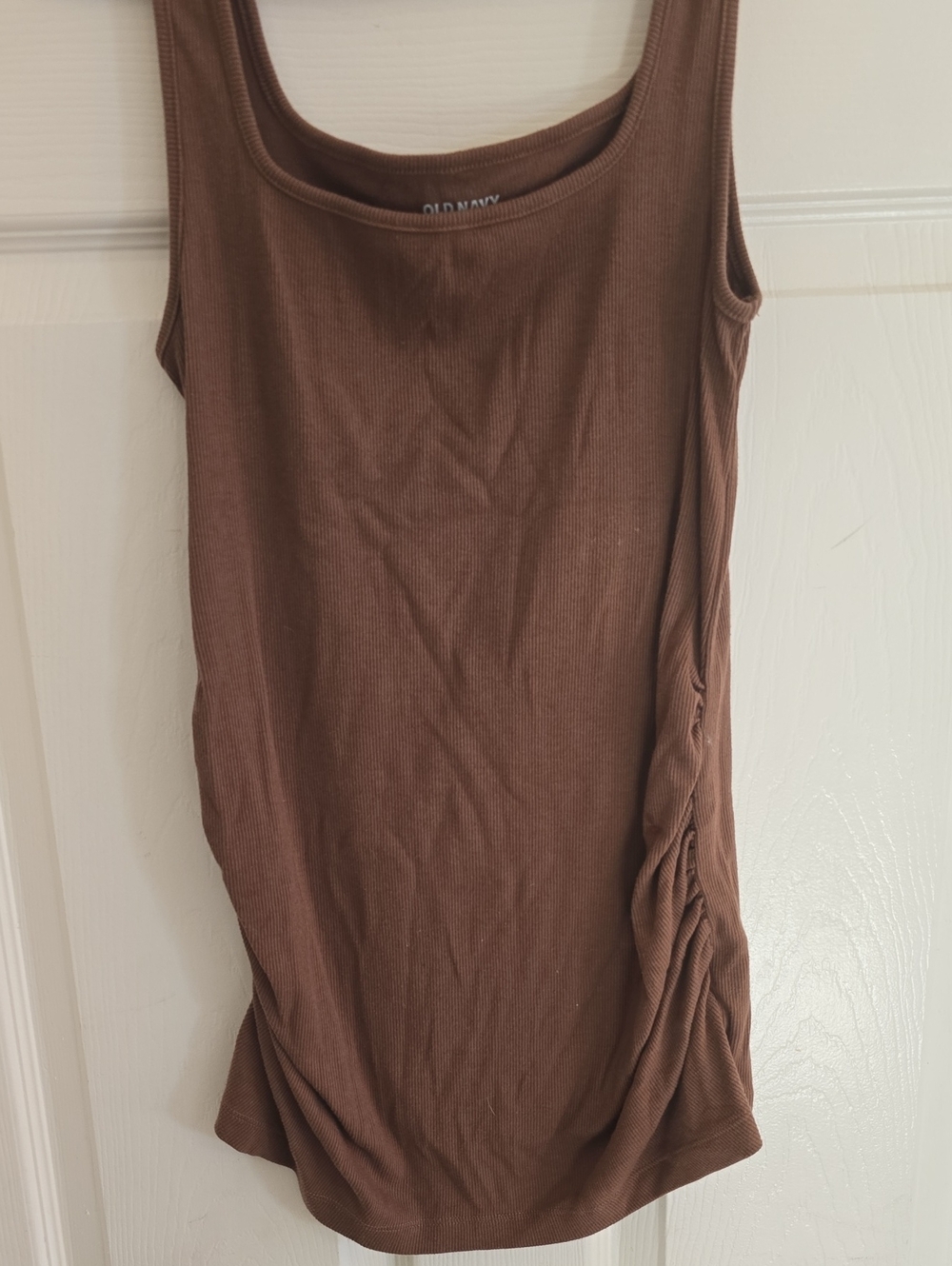 Old Navy Chocolate Brown Ribbed Scoop Tank
